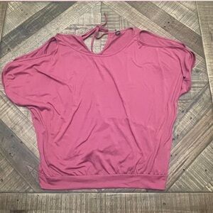 SHEIN Dusty Rose features a dolman-style short sleeve and a cinched bubble hem